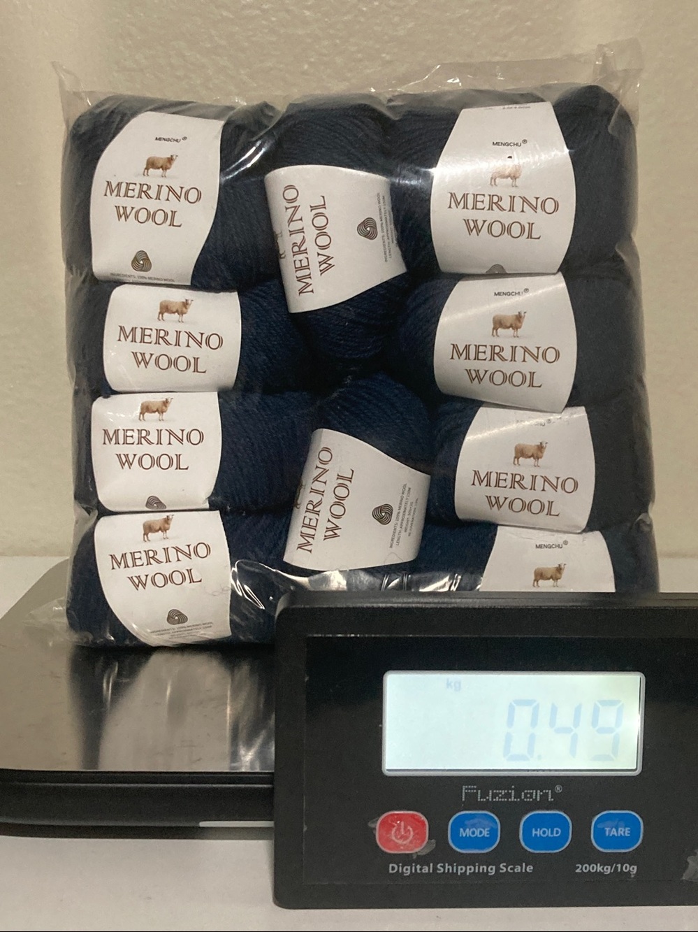 10 NWT (480g+ total) 100% Merino Wool Yarn by Mengchu in Midnight Blue